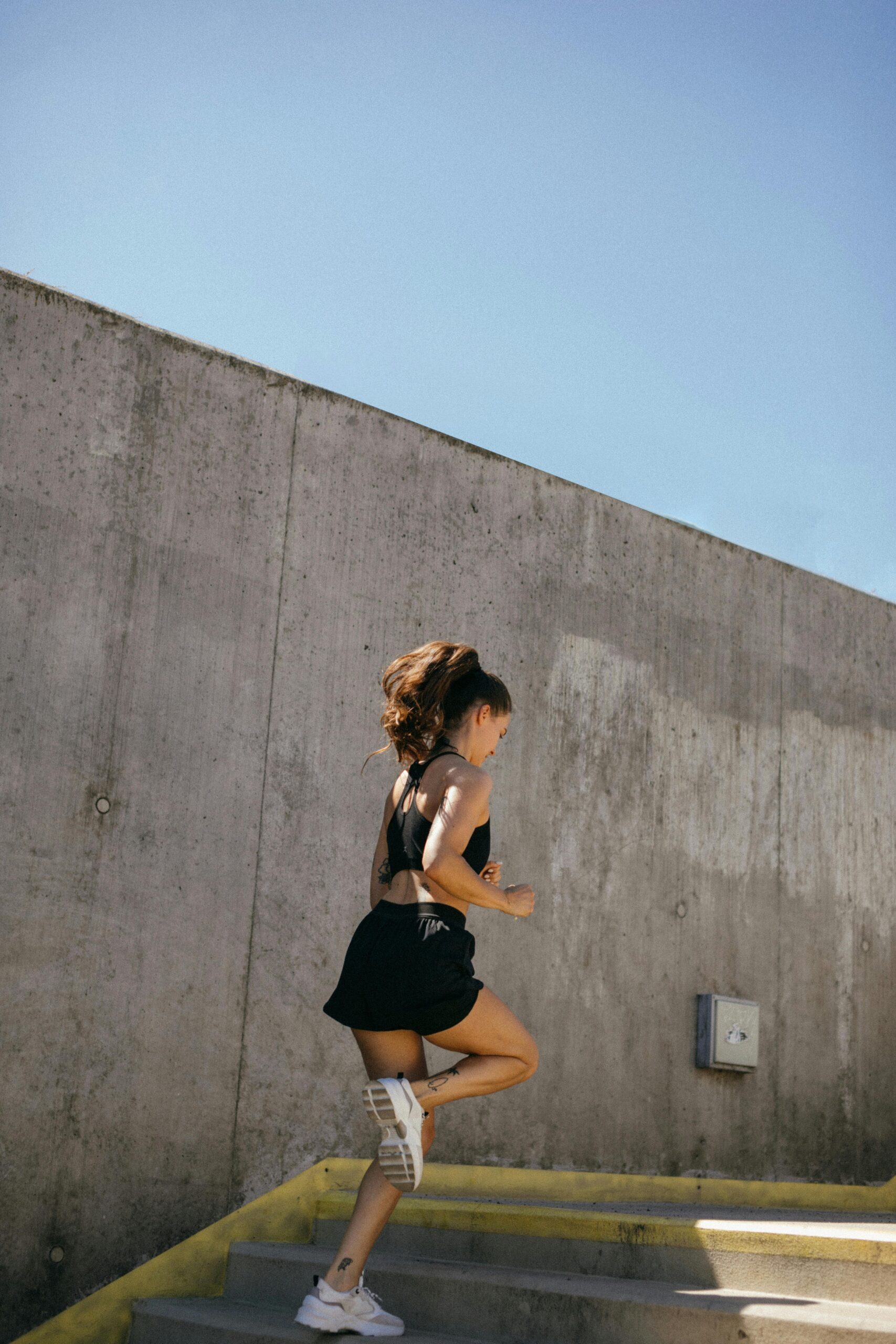 Runner going up the stairs